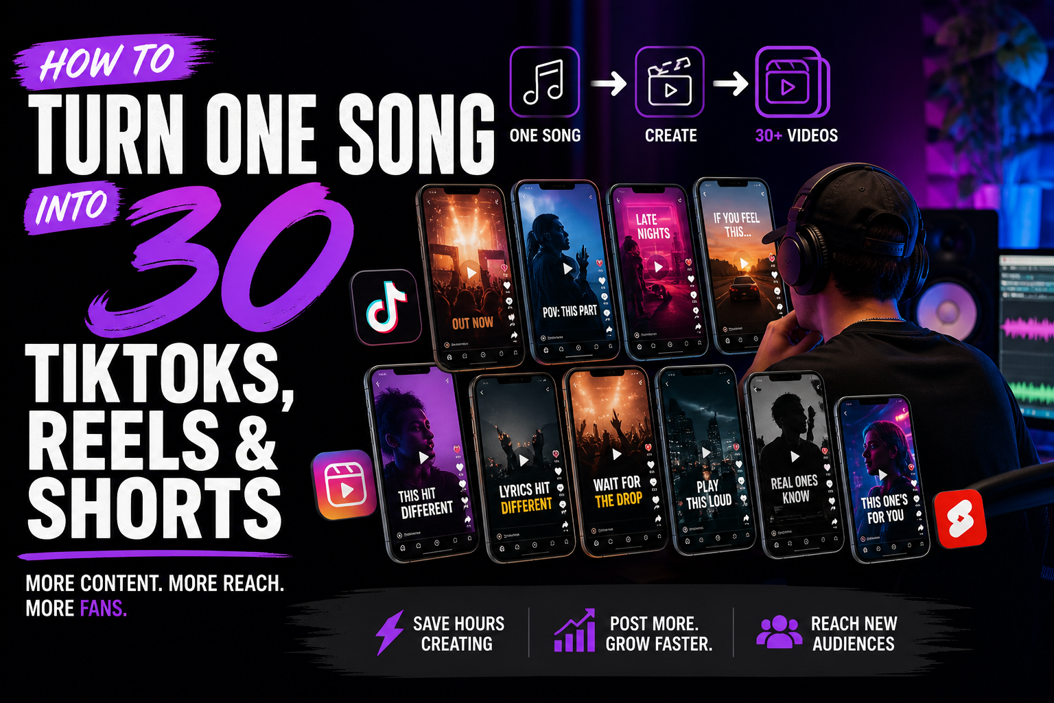 How to Turn One Song Into 30 TikToks, Reels, and Shorts — TrackPush