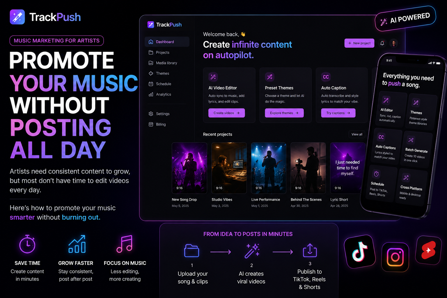 How to Promote Your Music Without Posting All Day — TrackPush